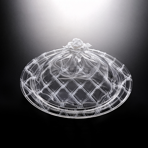 [02-884W] Vague Acrylic Round Serving Set 37.5 cm White Design