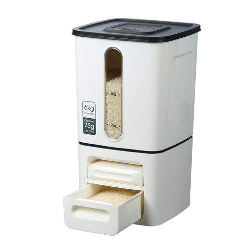 [02-943] Vague Plastic Push-Serve Storage Bin 6 Liter