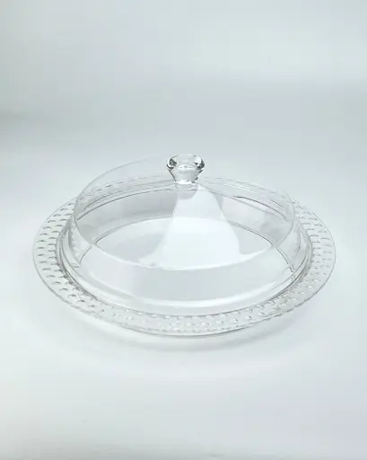 [02-994] Vague Acrylic Dessert Serving Set Round Clear S