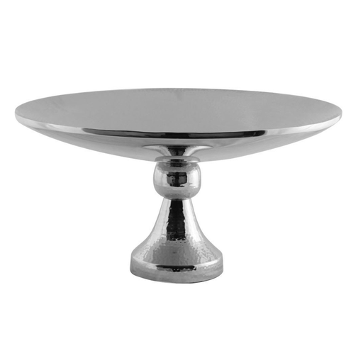 [05-015S] Vague Round Cake Stand Stainless Steel Shiny Finish 32 cm India