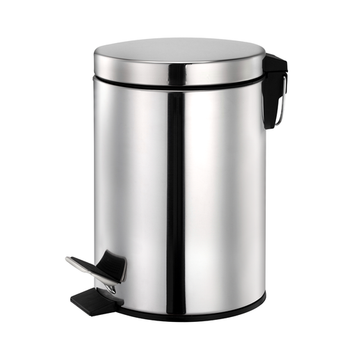 [13-1745] Vague 20 Liter Stainless Steel Pedal Bin Mirror Finish Dia 29.2 x 44 cm