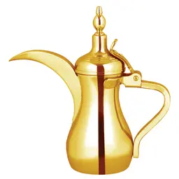 [13-1766] Vague Stainless Steel Dallah 40 oz Golden Finish