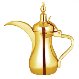 [13-1767] Vague Stainless Steel Dallah 48 oz Golden Finish