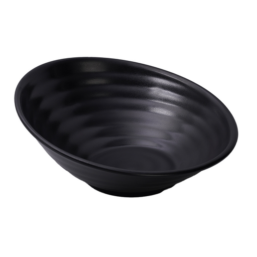 [36-512MT] Vague Melamine Sheer Bowl 14” x 12.6" x H 5.5" Black Matt Finish