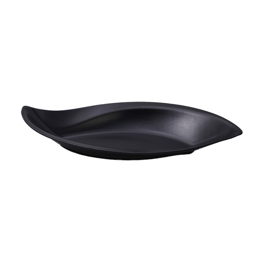 [36-515MT] Vague Melamine Leaf Bowl 42 x 19.5 cm Black Matt Finish