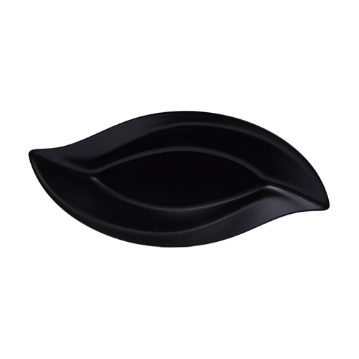 [36-516MT] Vague Melamine Leaf bowl 50 x 23 cm Black Matt Finish