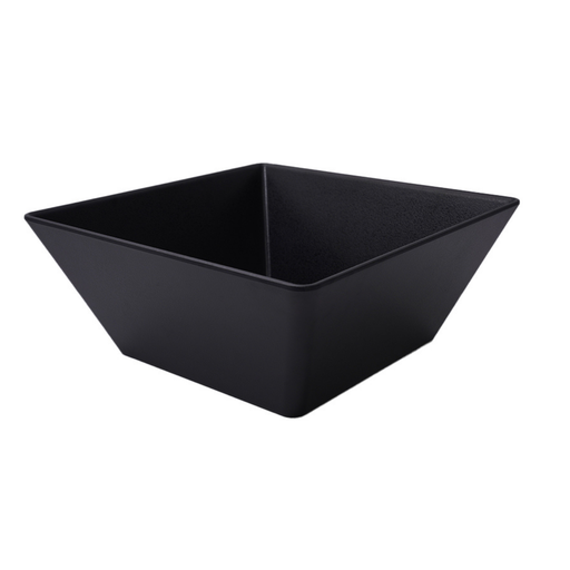 [36-543MT] Vague Melamine Square Bowl 24 x 24 x 10 cm Black Matt Finish