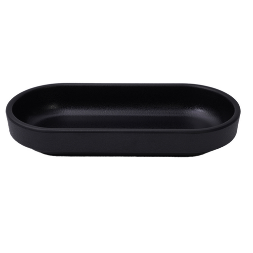 [36-549MT] Vague Melamine Oblong Bowl 17 x 7.5 x 3 cm Black Matt Finish