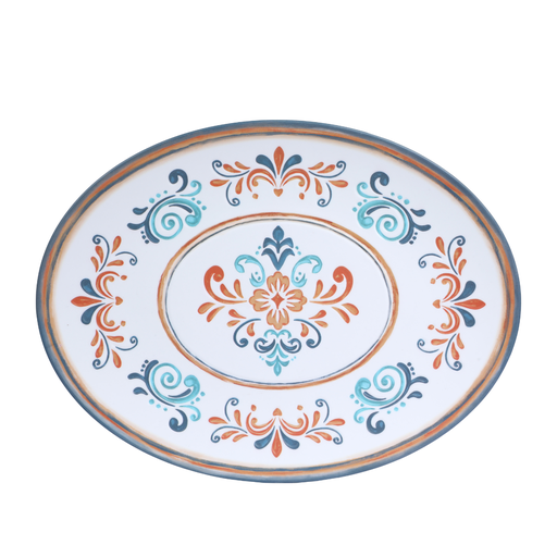 [36-777] Vague Melamine Oval Plate 14'' Marrakech Design