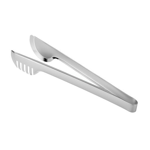 [BF-102] Vague Silver Food Tong 9"