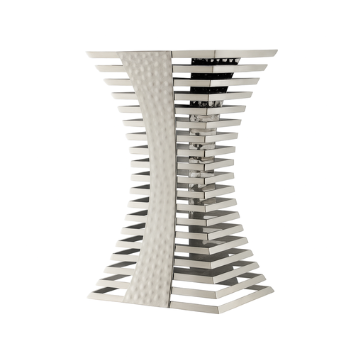 [BF-123] Vague Stainless Steel Hammered Shelf 32 x 32 x H59 cm (T2 mm)