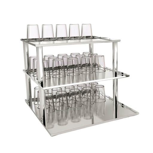 [BF-143] Vague Stainless Steel Glass Cups Stand 40 x 60 xH48 cm