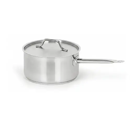[CR029] Caternox Stainless Steel Saucepan with Lid D24 x 7.5 cm (3.30L / 3.50Qt.)
