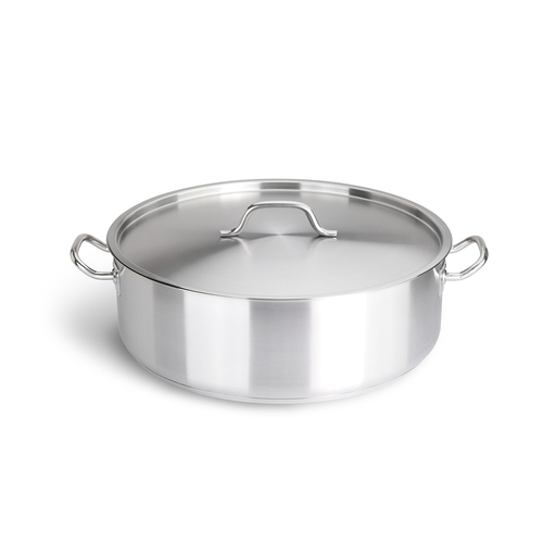 [CR036] Caternox Stainless Steel Low Casserole with Lid D26 x 7.5 cm (3.98L / 4.21Qt.)
