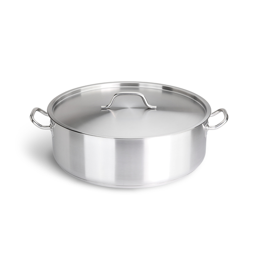[CR037] Caternox Stainless Steel Low Casserole with Lid D28 x 13 cm (8L / 8.46Qt.)