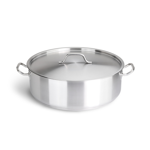 [CR038] Caternox Stainless Steel Low Casserole with Lid D30 x 7 cm (4.95L / 5.23Qt.)