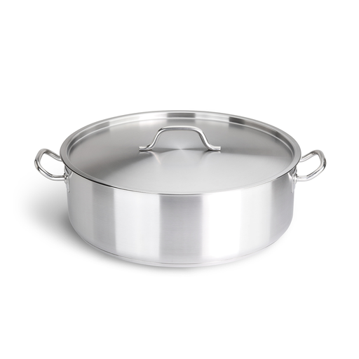 [CR039] Caternox Stainless Steel Low Casserole with Lid D34 x 7.5 cm (6.81L / 7.2Qt.)
