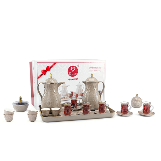 [RP-83059] 288-SET24-A32 / Rose Complete Tea & Coffee Set with Two Vacuum Flasks