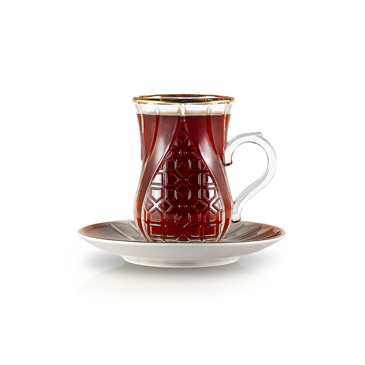 [RP-83062] 288-TEA-A35 / Rose 12 Pcs Tea Cups And Saucers (6+6)