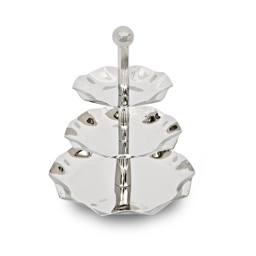 [05-186] Vague Stainless Steel Cake Stand Curve India