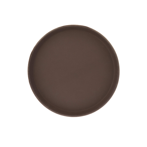 [13-001] Vague Non Slip Plastic Slip Tray Brown Round 35 cm