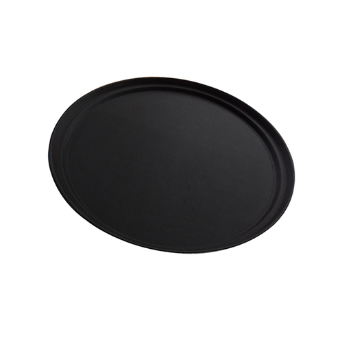 [13-002BK] Vague Non Slip Plastic Slip Tray Black Round 40 cm