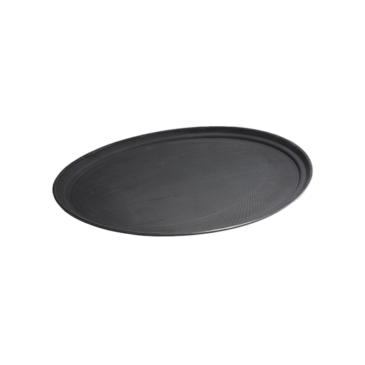 [13-007BK] Vague Non Slip Plastic Slip Tray Oval Black 50 cm x 63 cm