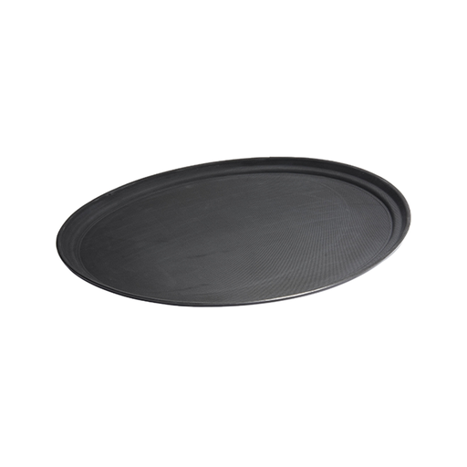 [13-009BK] Vague Non Slip Plastic Slip Tray Oval Black 60 cm x 73