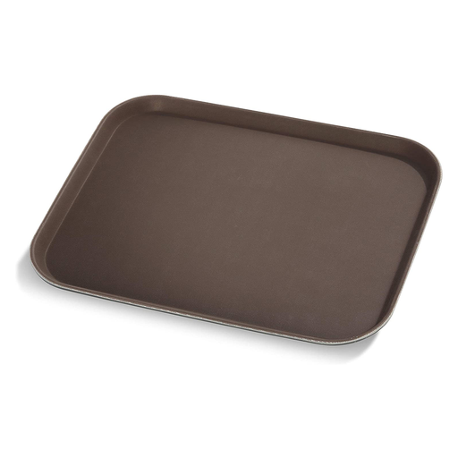 [13-014] Vague Non Slip Plastic Slip Tray Rectangular Brown 35 cm x 45 cm