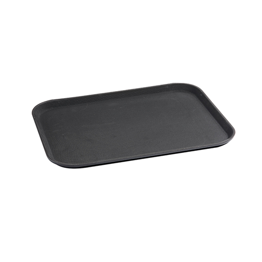 [13-016BK] Vague Non Slip Plastic Slip Tray Rectangular Black 40 cm x 55 cm