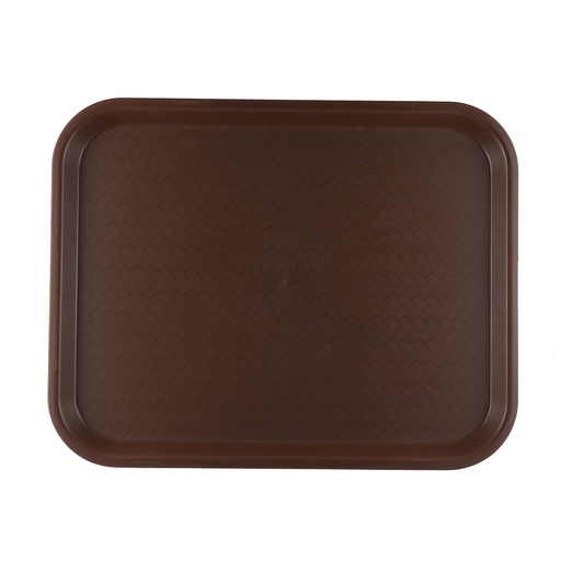 [13-195BR] Vague Fast Food Tray Plastic 45 cm x 35 cm Brown