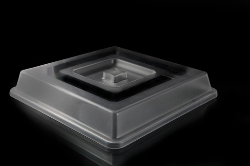 [13-653C] Vague Plastic Square Cover 23 cm Clear Color