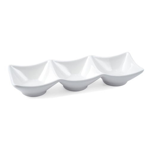 [36-460] Vague Melamine 3 Compartment Divided Plate 22 cm