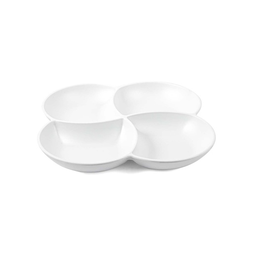 [36-466] Vague Melamine Square Flower Divided Platter 26 cm
