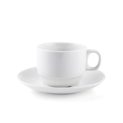 [08-1545] Ivory Porcelain B2B Tea Cup & Saucer 90 ml