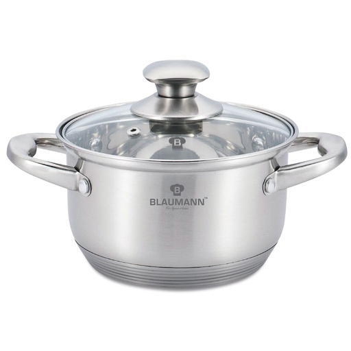 [BH-039] Blaumann Stainless Steel Casserole with lid 24 cm Silver / BL-3320