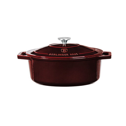 [BH-057] Berlinger Haus Burgundy Cast Iron Oval Roaster 32 cm / BH/6519
