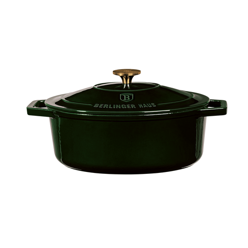 [BH-180] Berlinger Haus Emerald Cast Iron Oval Roaster 30 cm / BH/6505