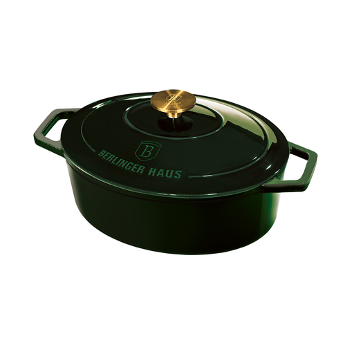 [BH-181] Berlinger Haus Emerald Cast Iron Oval Roaster 32 cm / BH/6520