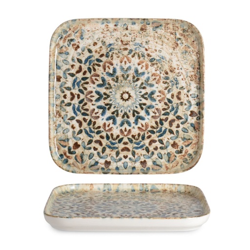 [RN-009] صحن بورسلان مربع 16.8*16.8سم RINART
