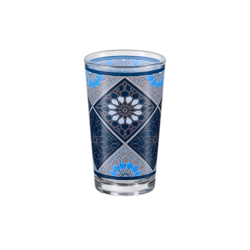 [04-594] Vague Moroccan Royal Blue Floral 6 Pcs Tea Glass Set 120 ml