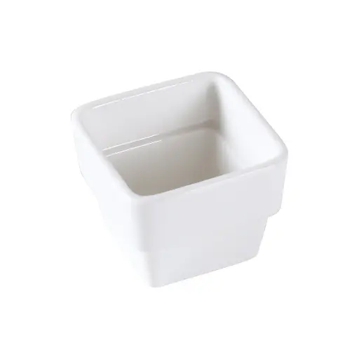 [08-1624] H.P Ivory Porcelain Square Bowl 6 cm x 4.5 cm