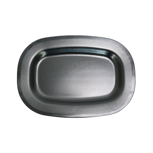 [36-589] Vague Black Melamine Rec Oval Plate 10"