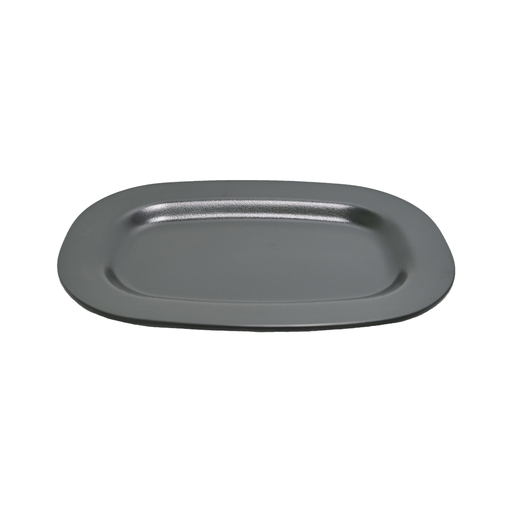 [36-591] Vague Black Melamine Rec Oval Plate 14"