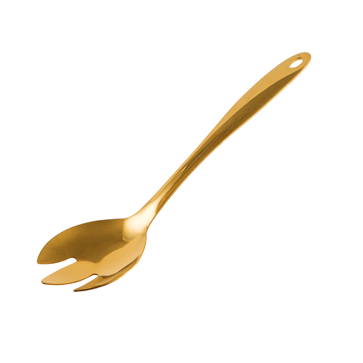 [13-1409] Vague Stainless Steel Gold Salad Fork 26 cm