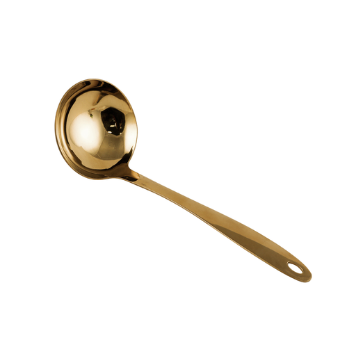 [13-1416] Vague Stainless Steel Gold Soup Ladle 24 cm