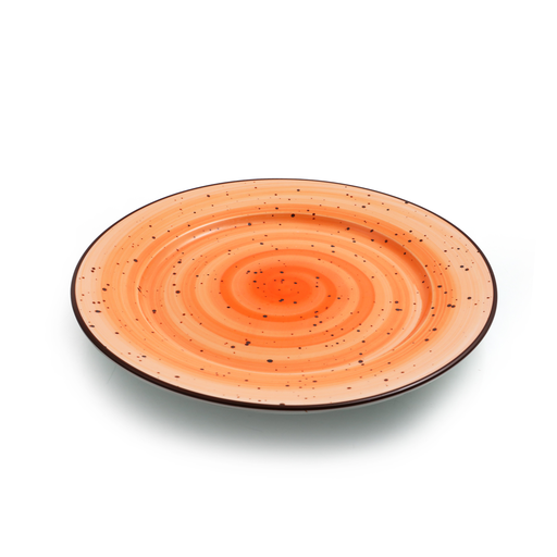 [08-041DO] Porceletta Orange Color Glazed Porcelain Flat Plate 21 cm / 8"