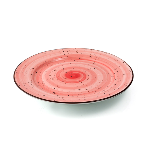 [08-043DR] Porceletta Red Color Glazed Porcelain Flat Plate 26 cm / 10"