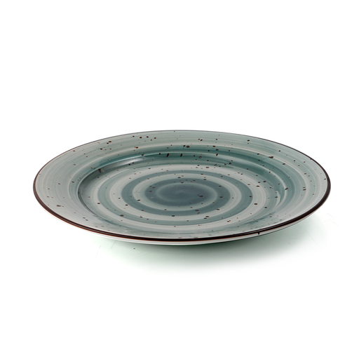 [08-045DG] Porceletta Green Color Glazed Porcelain Flat Plate 30.5 cm / 12"