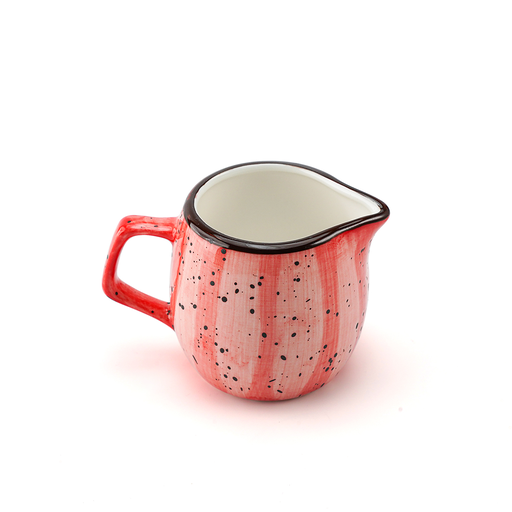 [08-073DR] Porceletta Red Color Glazed Porcelain Creamer 180 ml